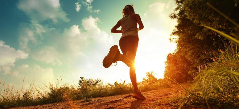 woman jogging nature